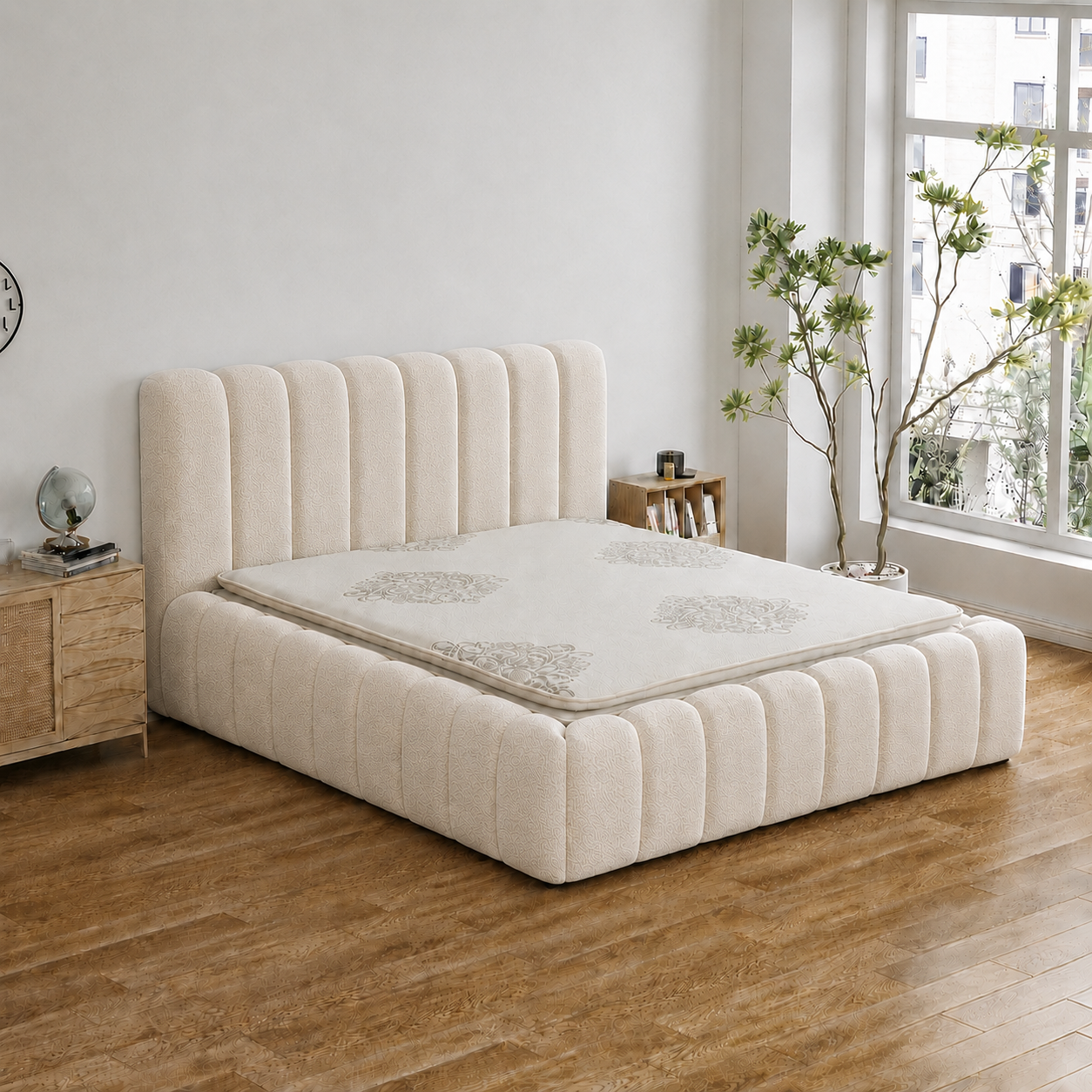 Luna Bouclé Bed Frame